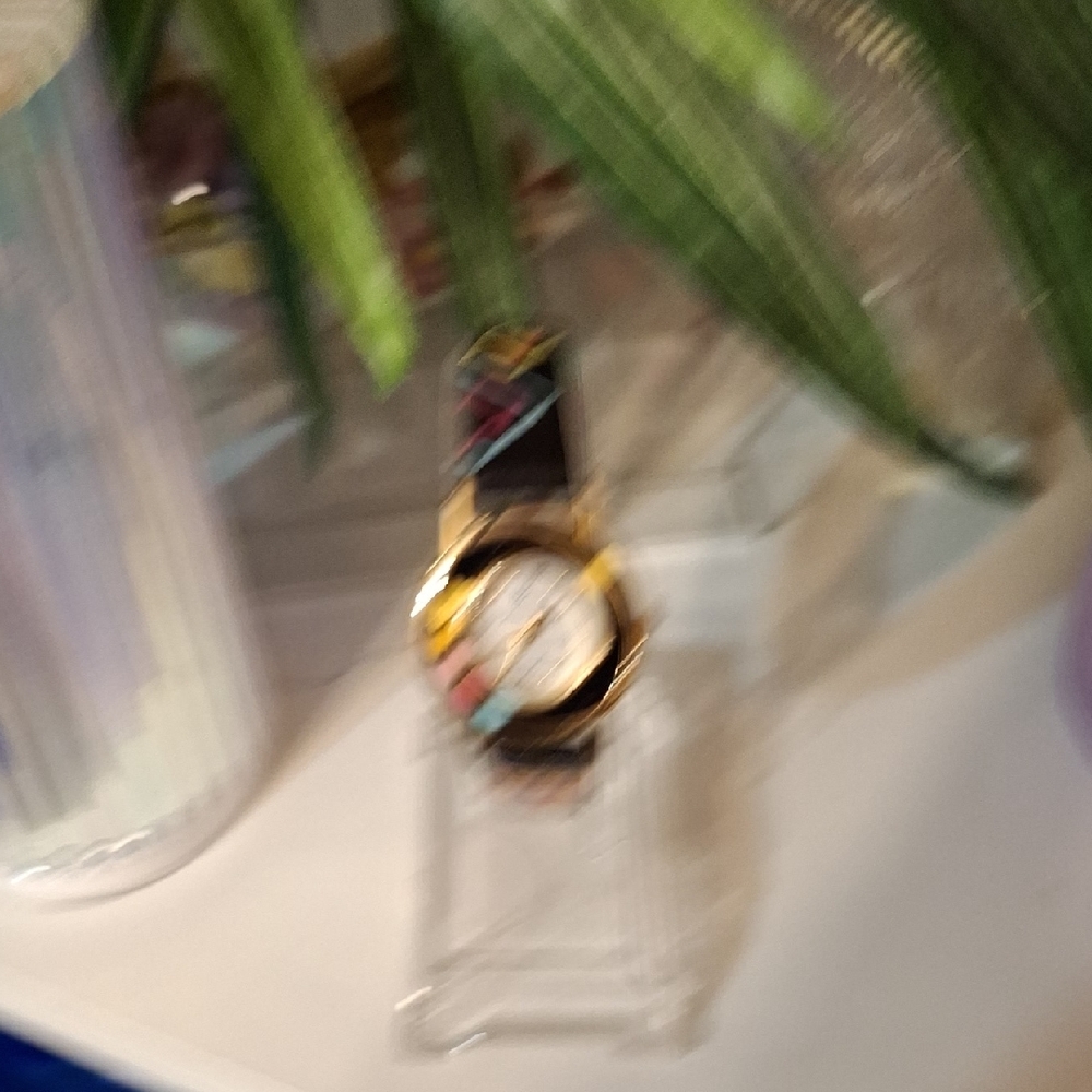 Jennie b.  Painted Hearts Gold and Black Wearable Watch New Battery Works - Picture 6 of 6